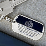 To My Badass Son Keychain From Grandma Grandpa Gift