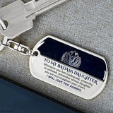 To My Badass Son Keychain From Grandma Grandpa Gift
