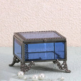 Glass Keepsake Jewelry Trinket Box Display Home Decor