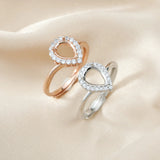 Pear Prong Ring Setting Faceted Gemstone Rose Plated 925 Sterling Silver