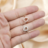 Pear Prong Ring Setting Faceted Gemstone Rose Plated 925 Sterling Silver