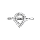 Pear Prong Ring Setting Faceted Gemstone Rose Plated 925 Sterling Silver