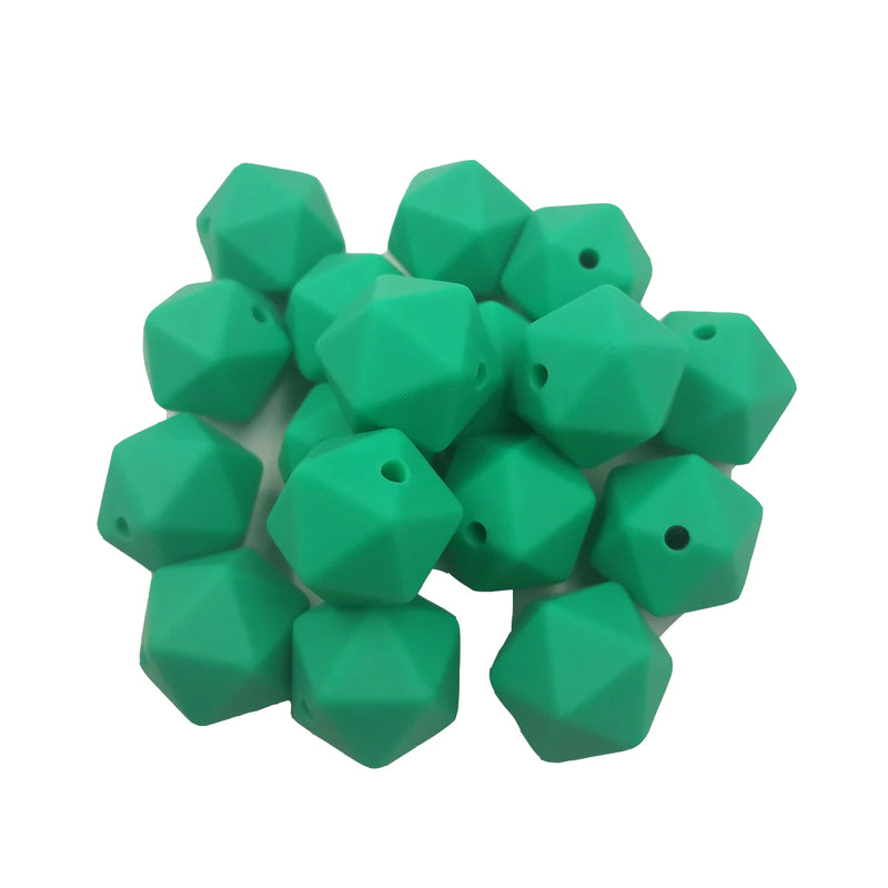 Kelly Green Icosahedron Silicone Bead for DIY Crafts