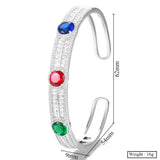 KellyBola Cubic Zircon Open Bangle Wedding Bracelet