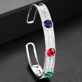 KellyBola Cubic Zircon Open Bangle Wedding Bracelet