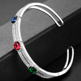 KellyBola Cubic Zircon Open Bangle Wedding Bracelet