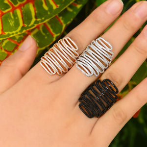Kellybola Cubic Zircon Stacks Charm Statement Ring Bohemian Beach Jewelry