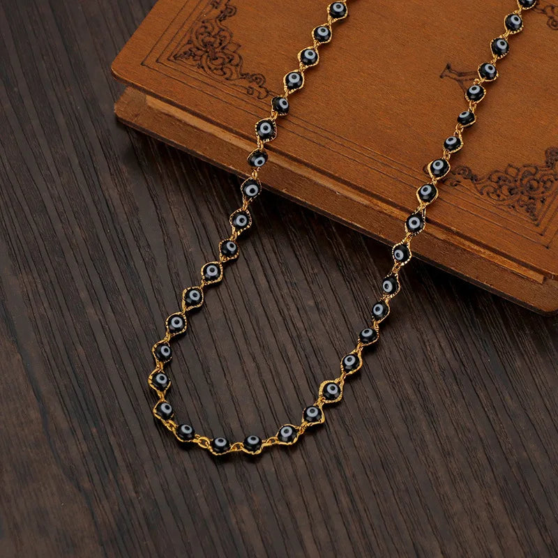 Harajuku Eyes Evil Eye Stainless Steel Necklace for Women Lucky Gift