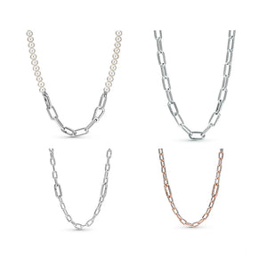 925 Sterling Silver Jewelry Set for Women - DIY Bead Necklace Bracelet Earrings