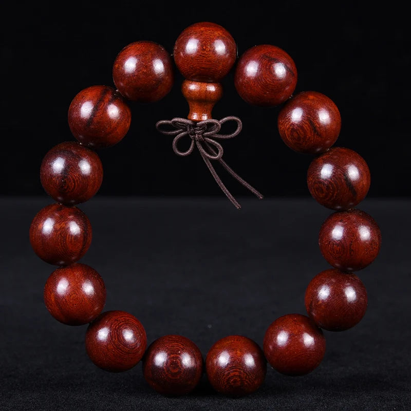 African Leaflet Rosewood Beads Necklace for Men and Women