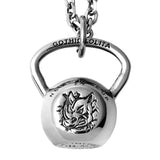 Kettlebell Necklace with Rhinoceros Logo Pendant