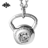 Kettlebell Necklace with Rhinoceros Logo Pendant