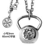 Kettlebell Necklace with Rhinoceros Logo Pendant