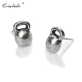 Kettlebell Studs Earrings, 925 Sterling Silver Jewelry