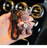 Diamond Bear Key Chain for Women Men