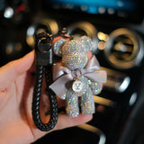 Diamond Bear Key Chain for Women Men