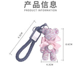 Diamond Bear Key Chain for Women Men
