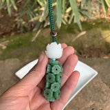 Dongling Jade Key Chain - Beautiful Natural Stone Charm for Keys or Bags
