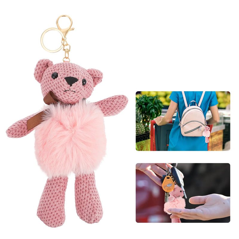 Plush Bear Key Chain Fob Bag Ornament Backpack Holder
