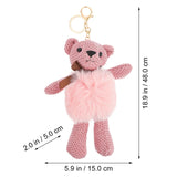 Plush Bear Key Chain Fob Bag Ornament Backpack Holder