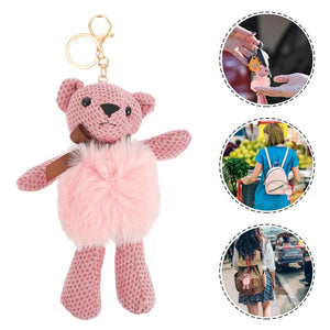 Plush Bear Key Chain Fob Bag Ornament Backpack Holder