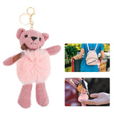Plush Bear Key Chain Fob Bag Ornament Backpack Holder
