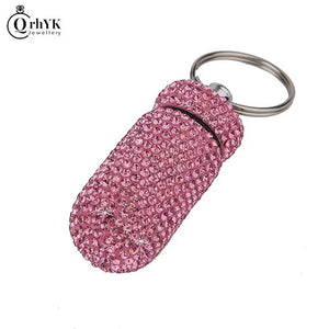Key Chain Medicine Organizer Bottle Pill Box Tablet Holder
