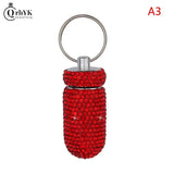Key Chain Medicine Organizer Bottle Pill Box Tablet Holder