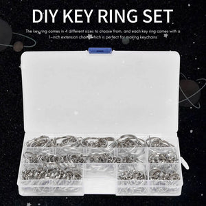 300Pcs Key Chain Rings Bulk with Jump Rings and Screw Eye Pins