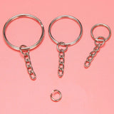 300Pcs Key Chain Rings Bulk with Jump Rings and Screw Eye Pins