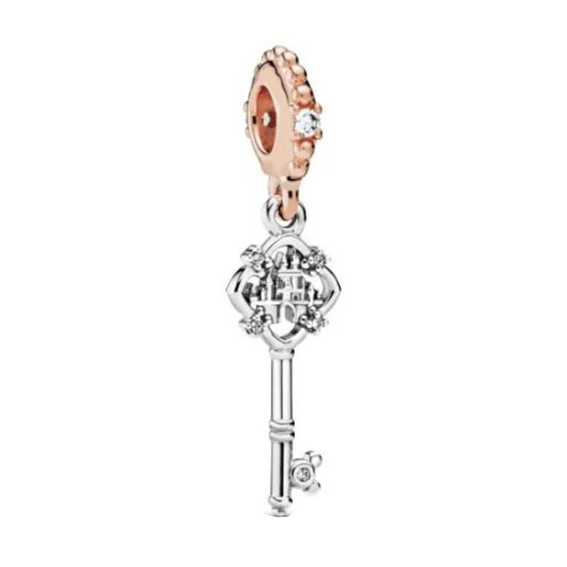 925 Sterling Silver Key Charm for Bracelet DIY Jewelry