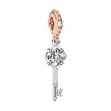 925 Sterling Silver Key Charm for Bracelet DIY Jewelry