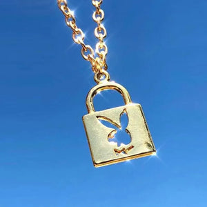 Key Lock Choker Necklaces Animal Pendant Unisex Charm Jewelry Gift