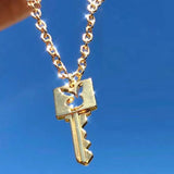 Key Lock Choker Necklaces Animal Pendant Unisex Charm Jewelry Gift