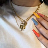 Key Lock Choker Necklaces Animal Pendant Unisex Charm Jewelry Gift