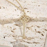 S925 Sterling Silver Zircon Key Necklace Women Jewelry Gift