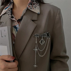 Key Pendant Brooch Baroque Brooches Punk Gothic Harajuku Jewelry