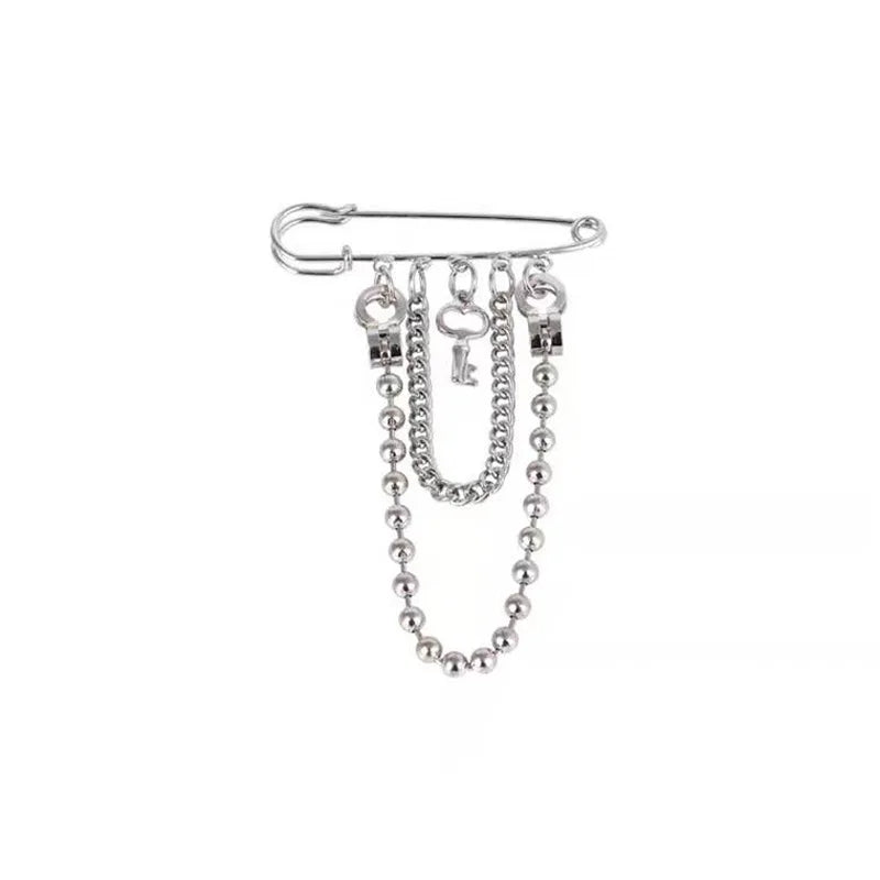 Key Pendant Brooch Baroque Brooches Punk Gothic Harajuku Jewelry