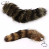 Raccoon Coat Tails Chain Keychain Keyring Gift Hair Accessories