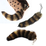 Raccoon Coat Tails Chain Keychain Keyring Gift Hair Accessories