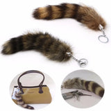 Raccoon Coat Tails Chain Keychain Keyring Gift Hair Accessories