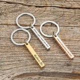 Personalized Stainless Steel Keychain with Date Letters