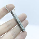 Personalized Stainless Steel Keychain with Date Letters
