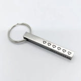 Personalized Stainless Steel Keychain with Date Letters