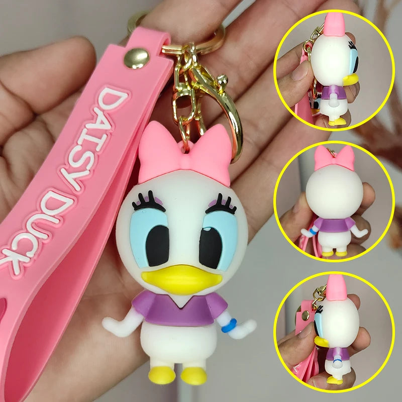 Cartoon Silicone Keychain Mickey Mouse Donald Duck Handbag Pendant