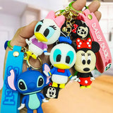 Cartoon Silicone Keychain Mickey Mouse Donald Duck Handbag Pendant