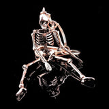 Skull Keychains For Couples Foldable Skeleton Key Chains Key Rings Bag Charm