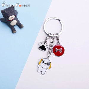 Shih Tzu Dog Pendant Key Chain for Women Men Girls