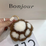 Kitten Claw Mink Fur Ornament Plush Bag Charm Key Chain Pendant