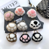 Kitten Claw Mink Fur Ornament Plush Bag Charm Key Chain Pendant